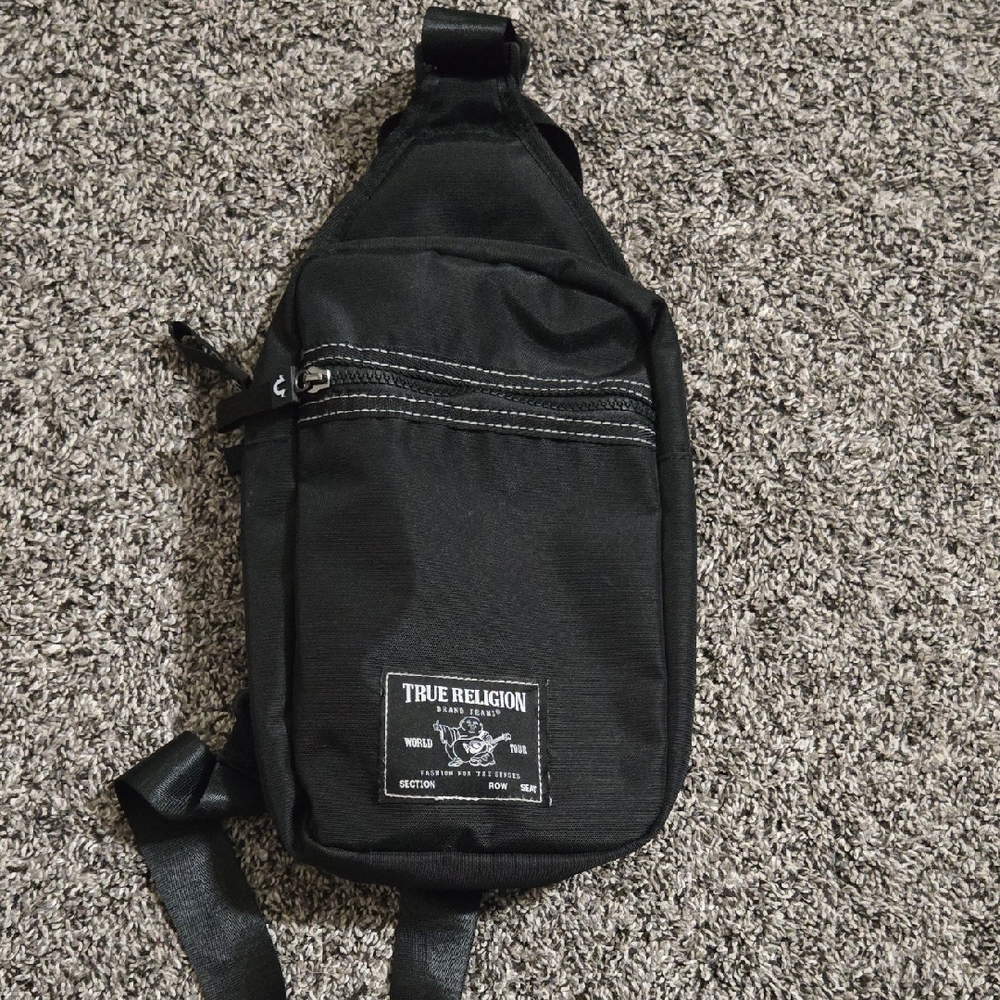 True Religion Black Belt Bag Durable Design